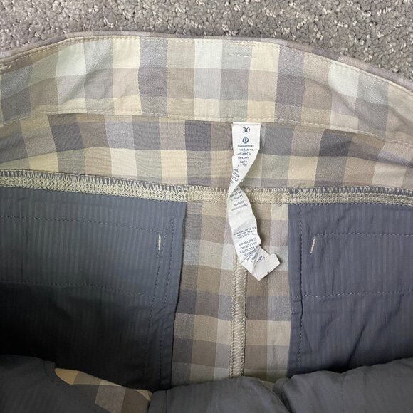 Lululemon Shorts Men's 30 Brown Plaid Kahuna 2.0 Commission ABC Golf Stretch - Picture 6 of 13